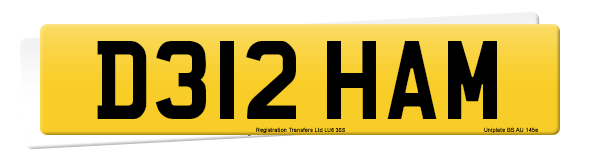 Registration number D312 HAM